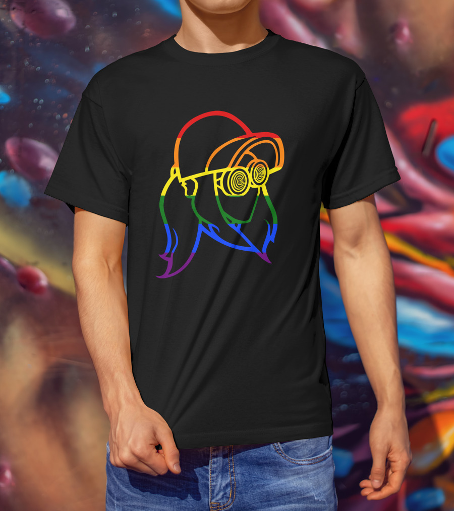 Rezz Rainbow Pride DJ Icon With Spiral Glasses T-Shirt