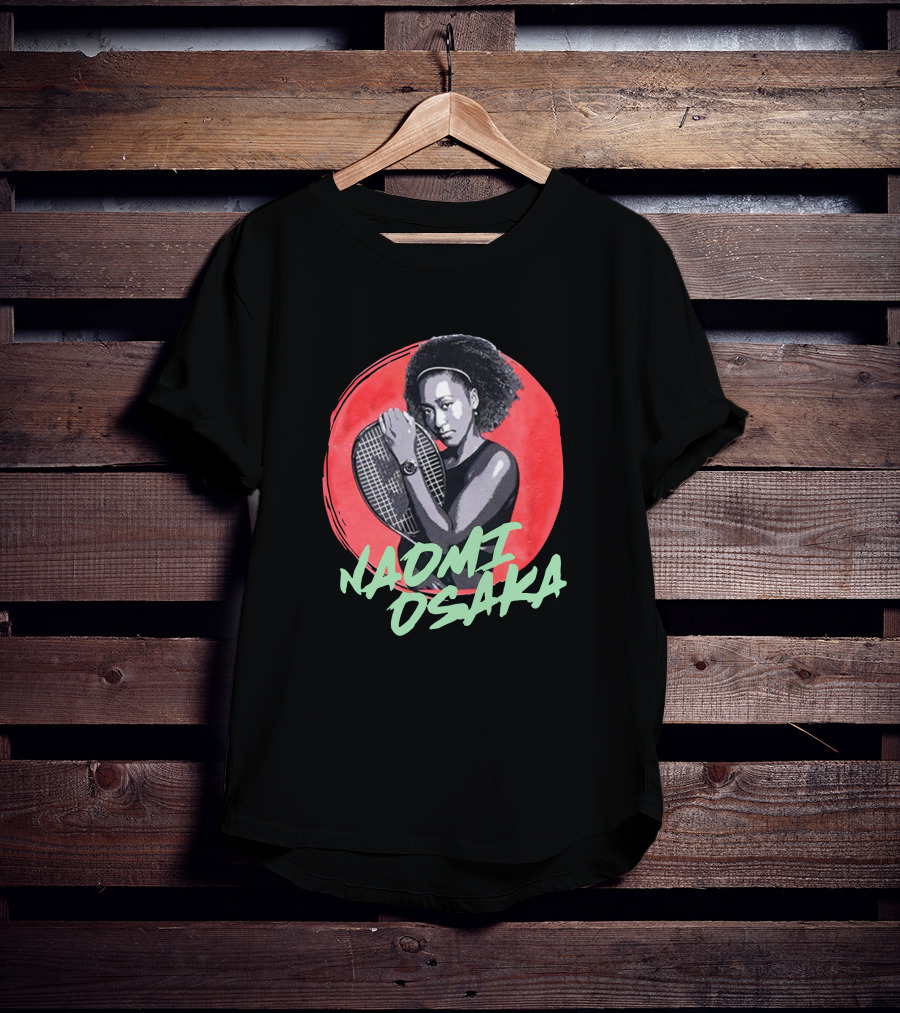 Naomi Osaka Tennis Champion Graphic Red Circle Background T-Shirt