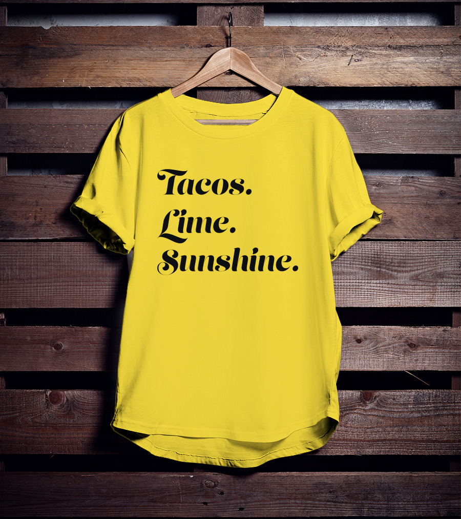 Tacos Lime Sunshine Vibrant Summer Vibes T-Shirt