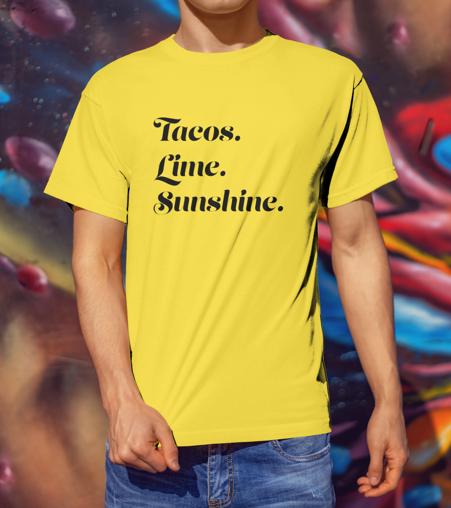 Tacos Lime Sunshine Vibrant Summer Vibes T-Shirt