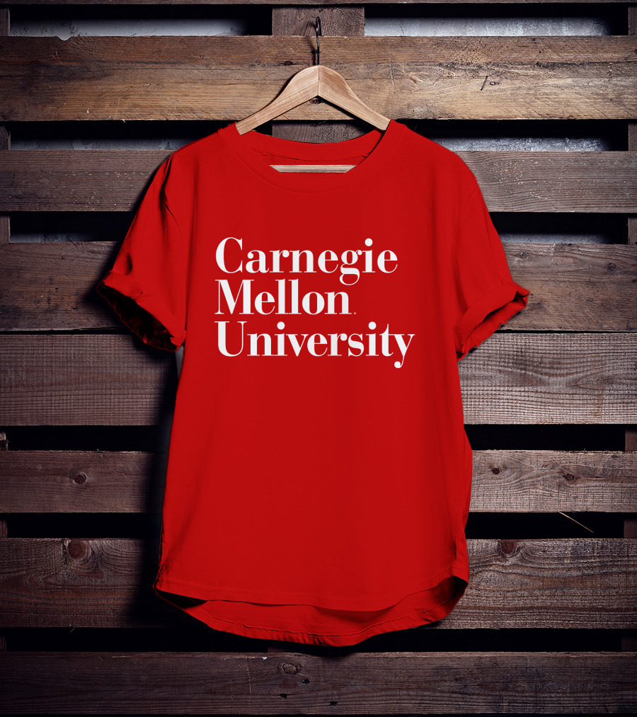 Carnegie Mellon University Red Background Classic Font T-Shirt