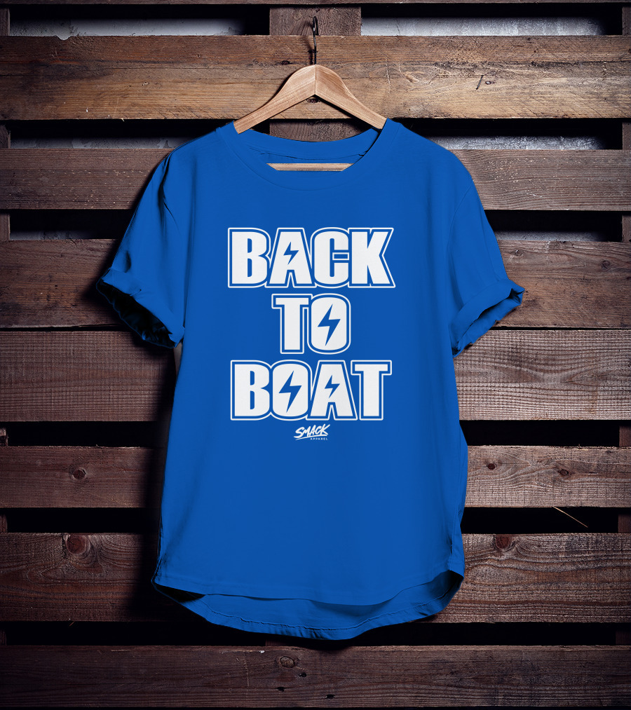 Back To Boat Smack Lightning Bolt Blue T-Shirt