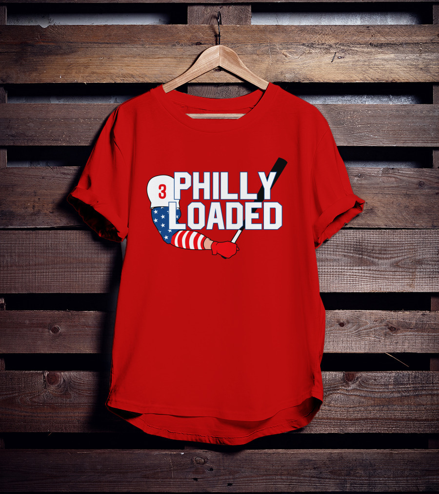 Philly Loaded Baseball American Flag Arm T-Shirt