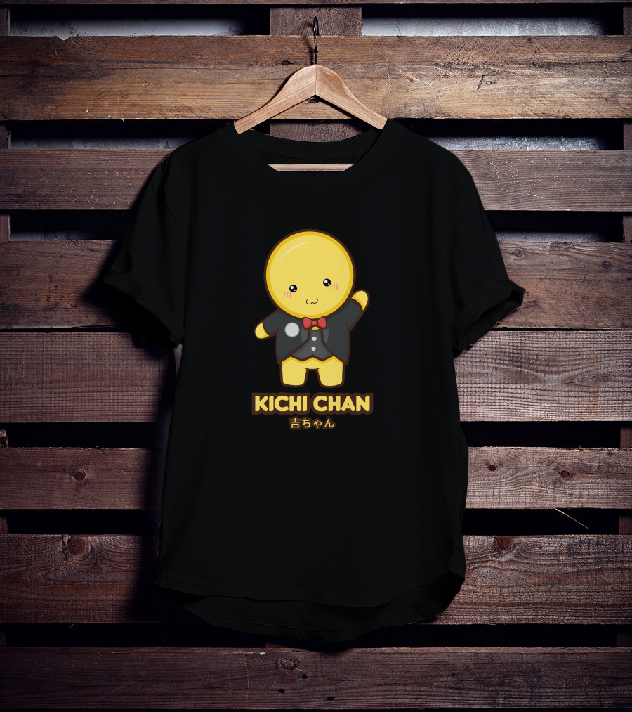 Kichi Chan Cute Character With Bow Tie In Black Suit T-Shirt