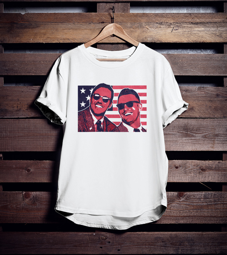 Brooks Koepka Merch The Hug USA Flag Sunglasses Smiling T-Shirt