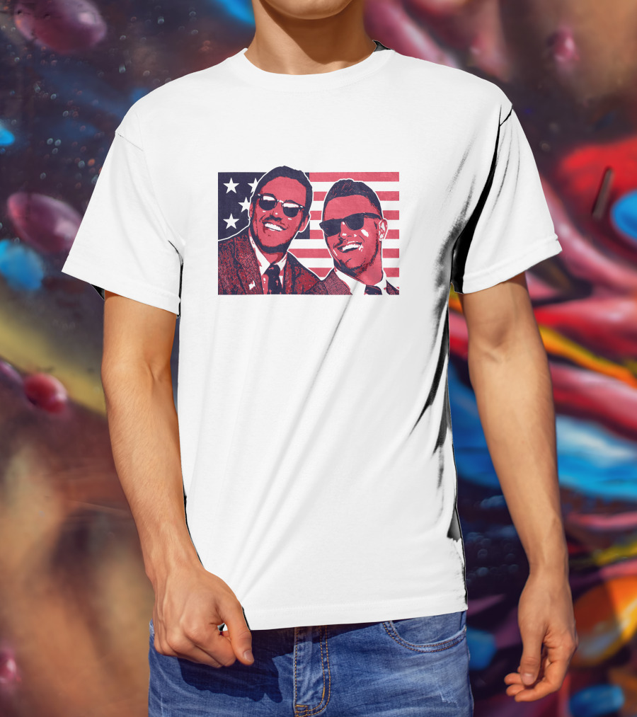 Brooks Koepka Merch The Hug USA Flag Sunglasses Smiling T-Shirt