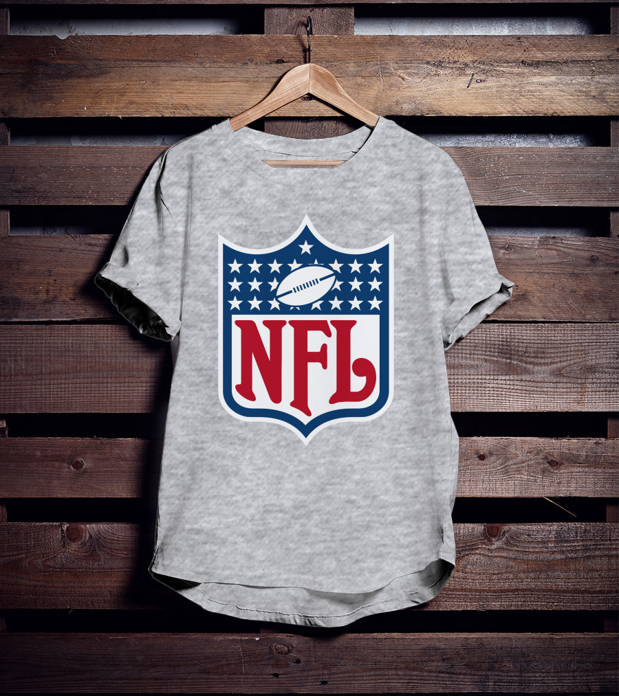 Annie Agar NFL Meeting Football Shield T-Shirt
