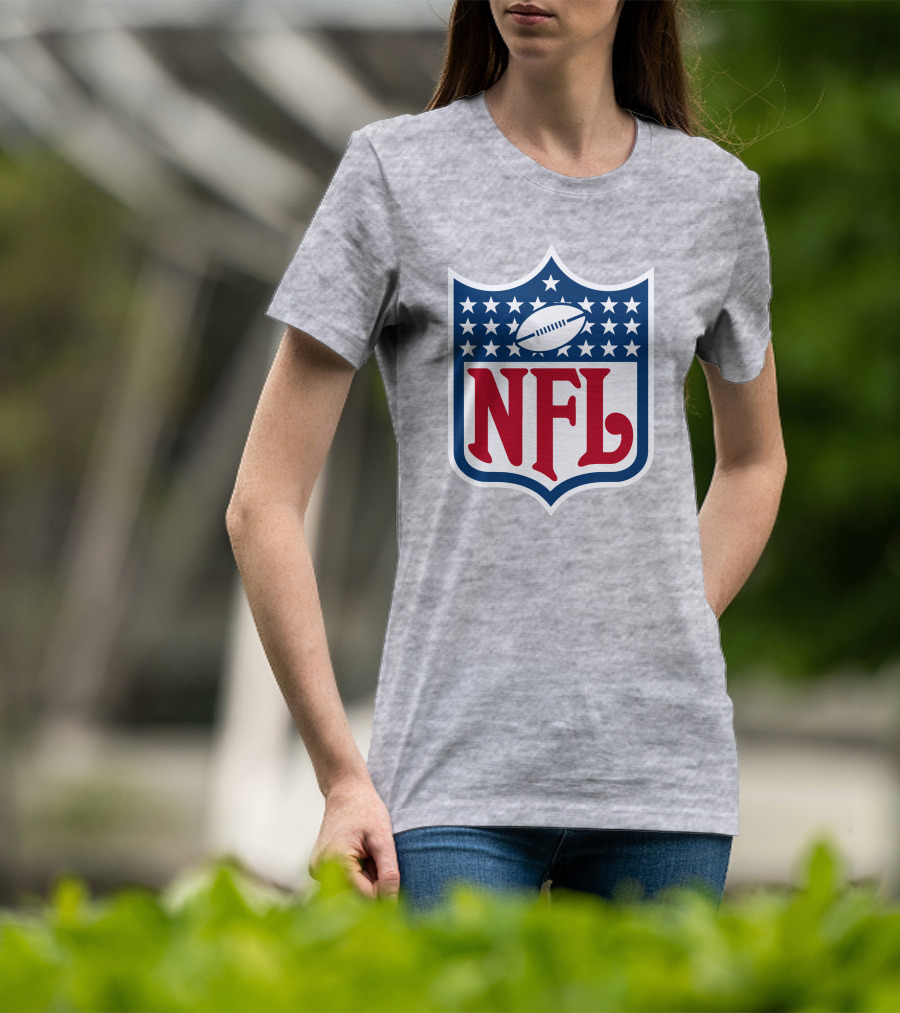 Annie Agar NFL Meeting Football Shield T-Shirt