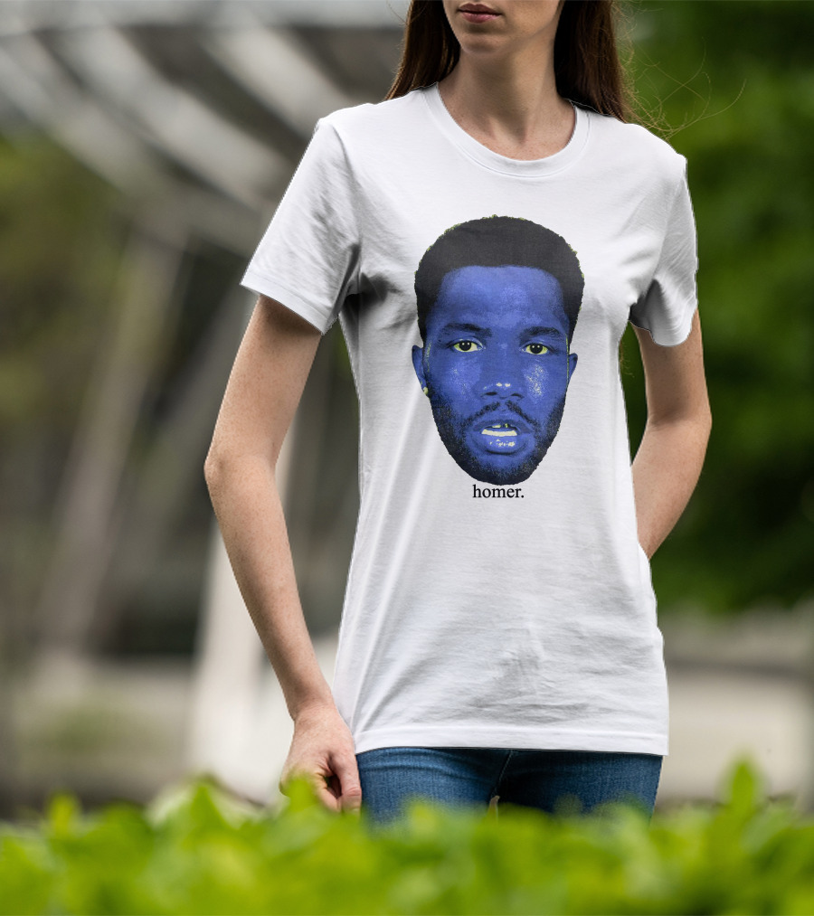 Frank Ocean Homer Bebe Boy Blue Face Typography T-Shirt