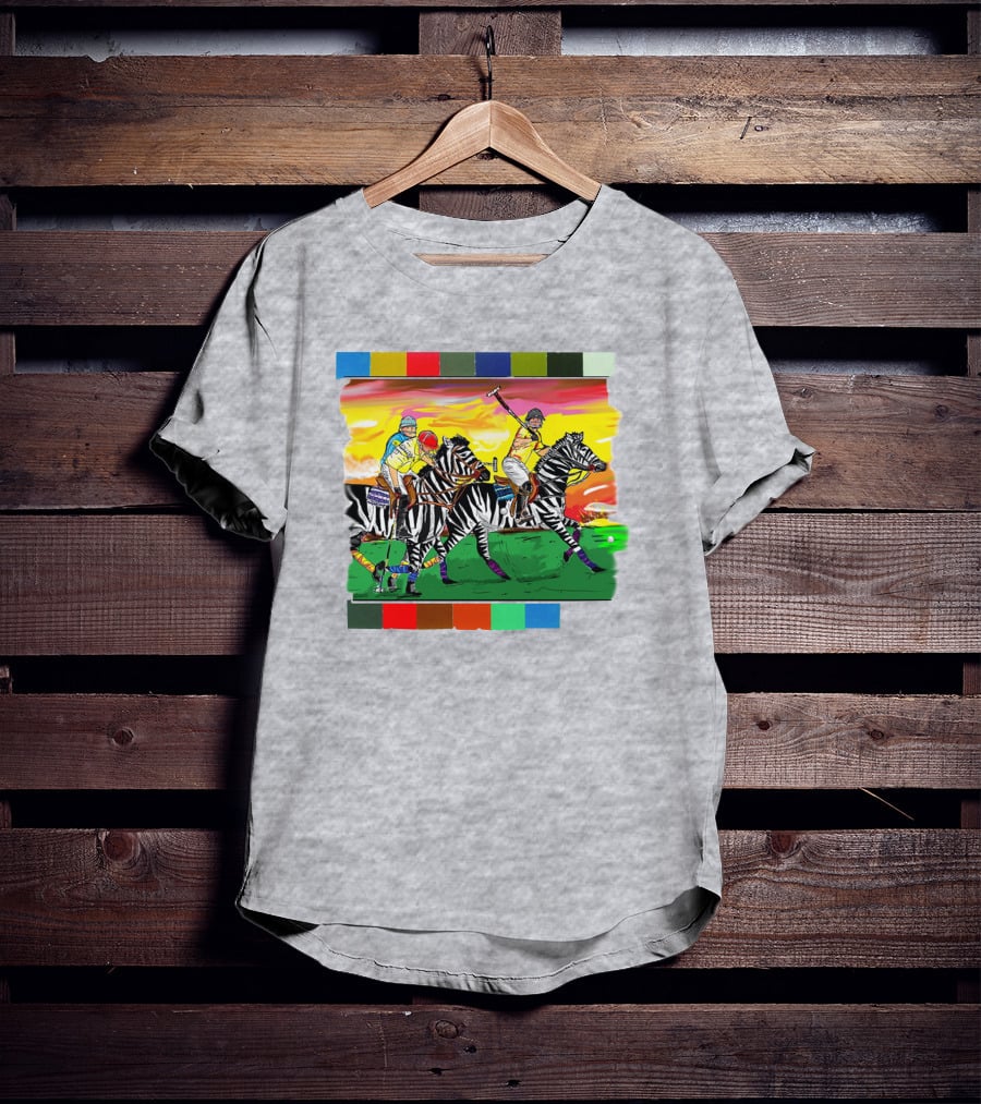 Sir Michael Rocks Premier Politics Polo Riding Zebras Sunset Colors T-Shirt