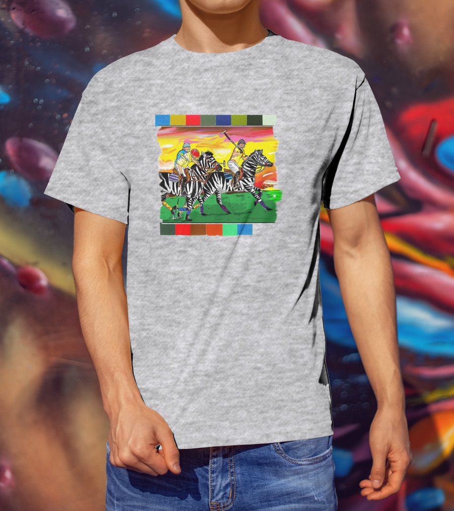 Sir Michael Rocks Premier Politics Polo Riding Zebras Sunset Colors T-Shirt