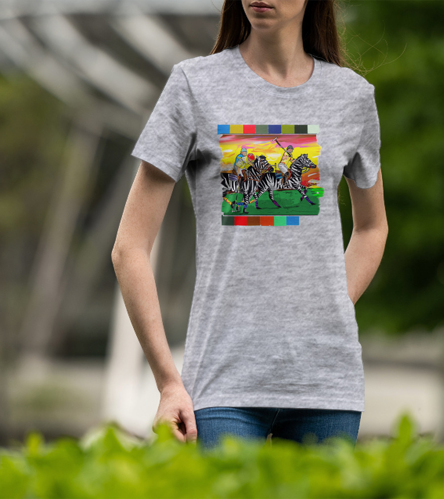 Sir Michael Rocks Premier Politics Polo Riding Zebras Sunset Colors T-Shirt