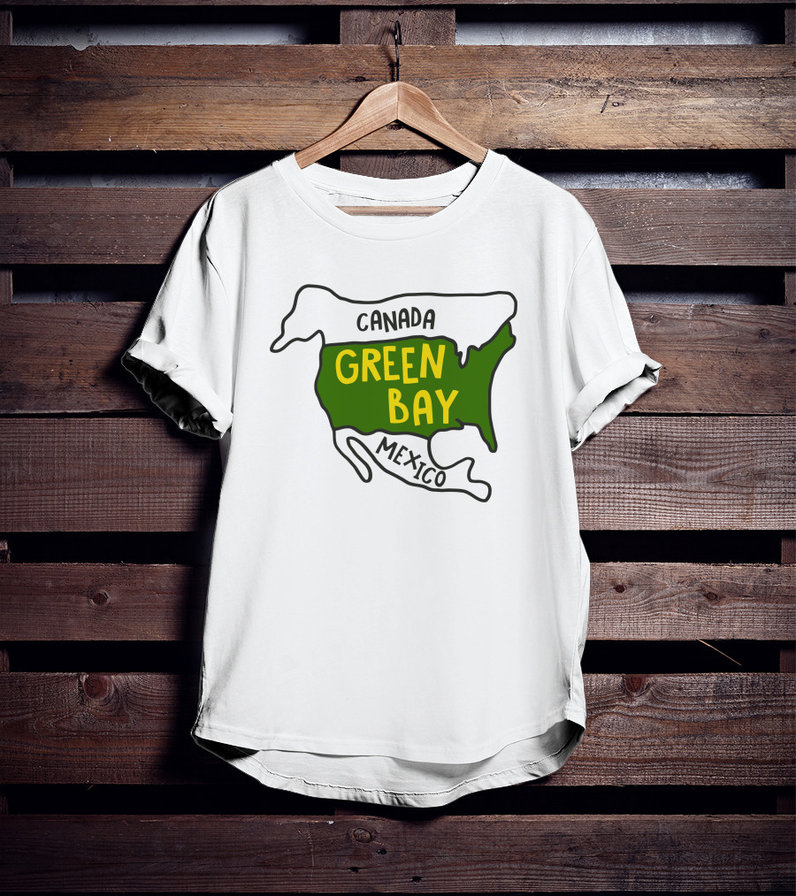 Green Bay Canada Mexico Map T-Shirt