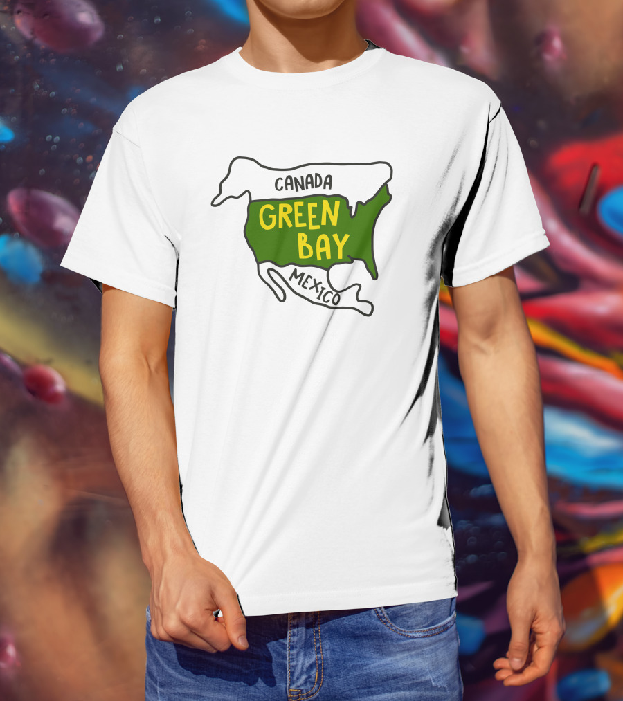 Green Bay Canada Mexico Map T-Shirt