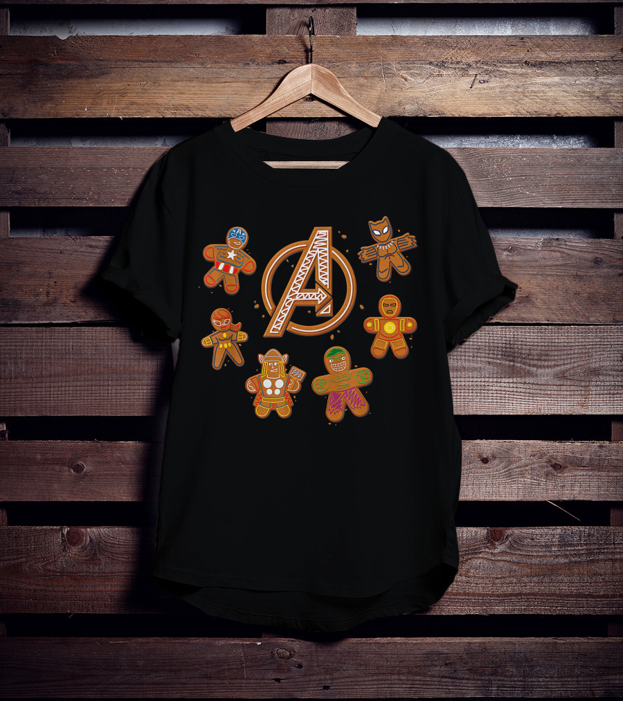 Avengers Gingerbread Cookies Holiday Themed Characters With Iconic A T-Shirt
