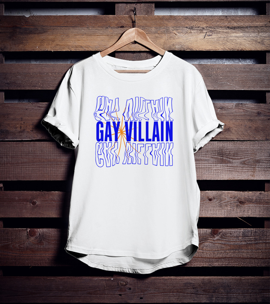 Gay Villain Reflections With Starburst Motif T-Shirt