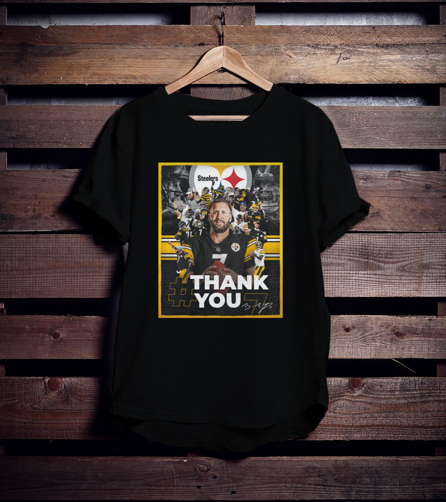 Thank You 7 Ben Roethlisberger Steelers Tribute Image T-Shirt