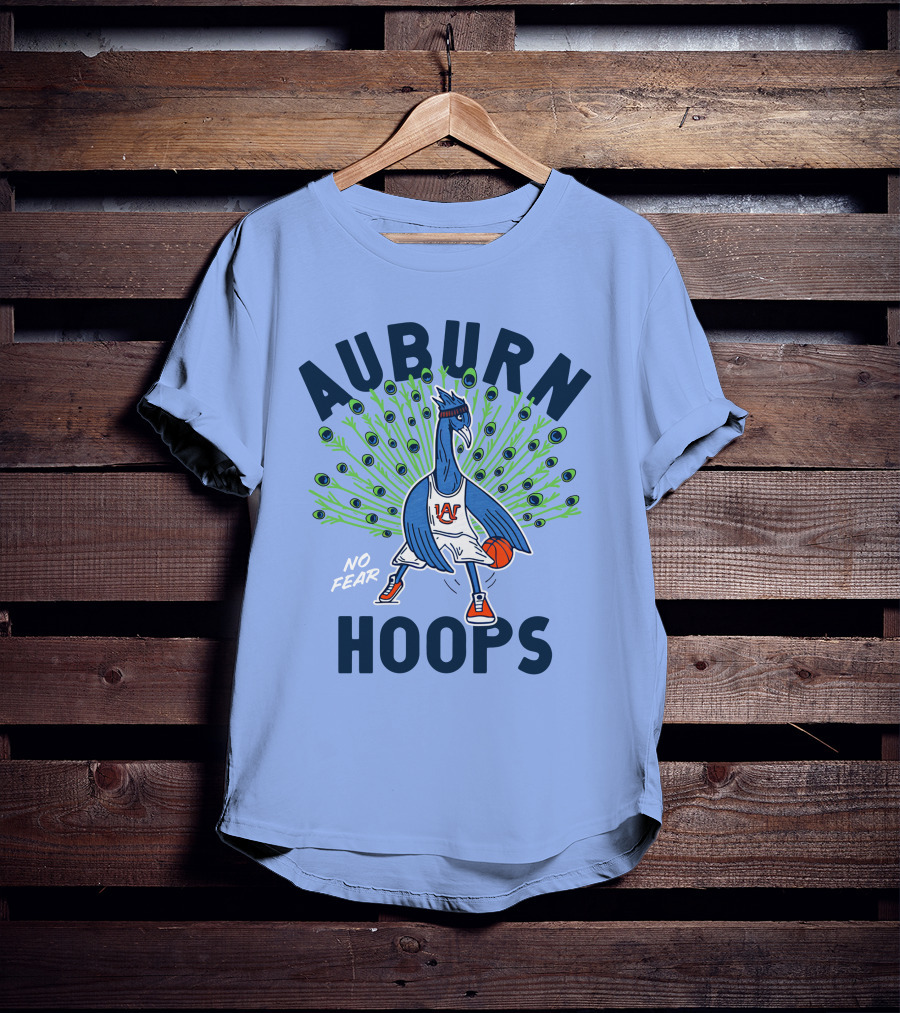 Auburn Hoops Peacock Basketball No Fear T-Shirt