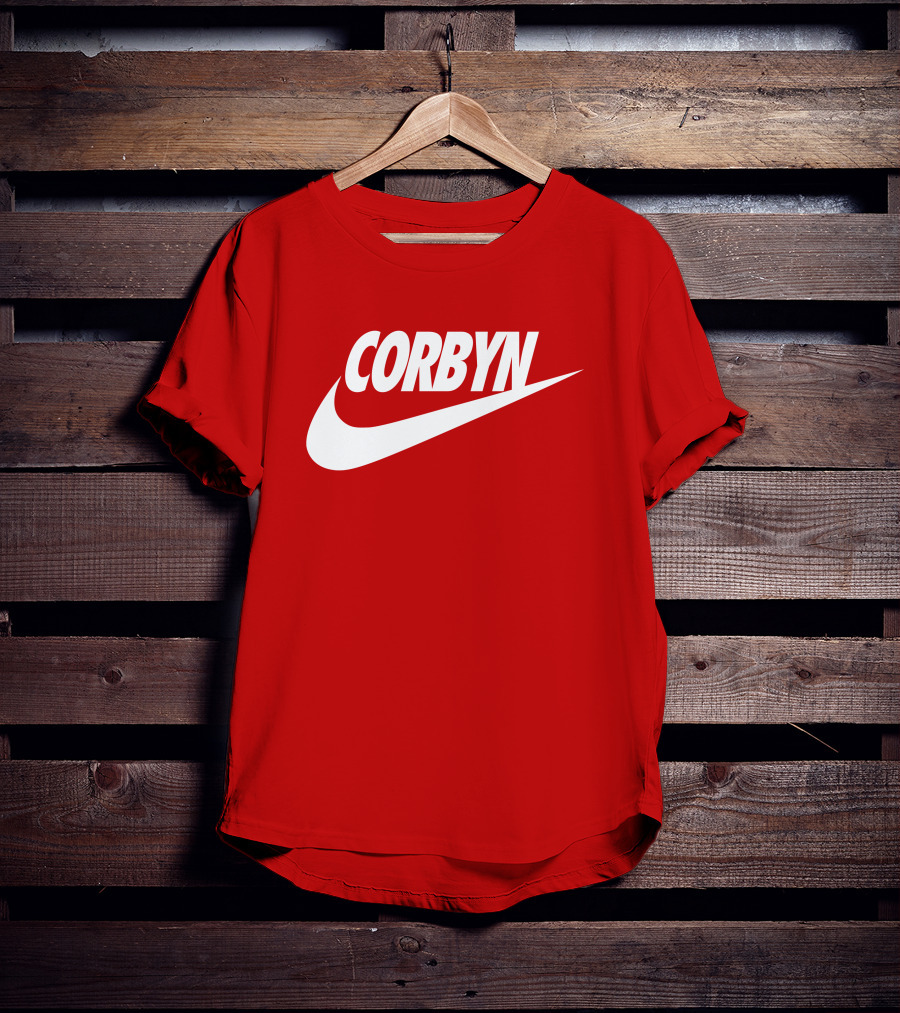 Corbyn Swoosh Parody Red T-Shirt