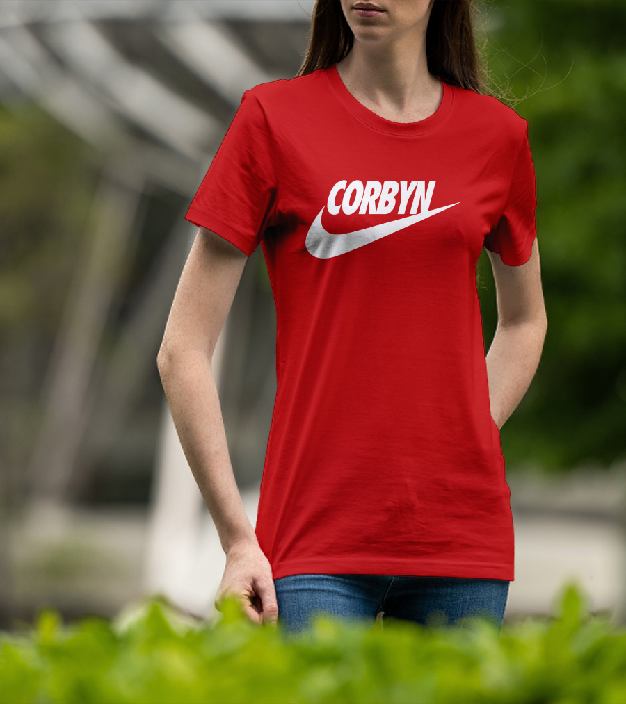 Corbyn Swoosh Parody Red T-Shirt