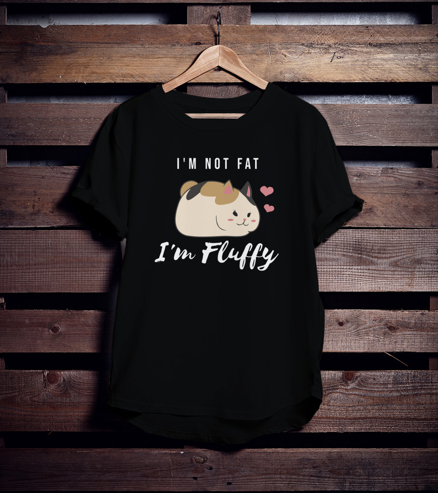 I'm Not Fat I'm Fluffy Ffxiv Fat Cat With Hearts T-Shirt
