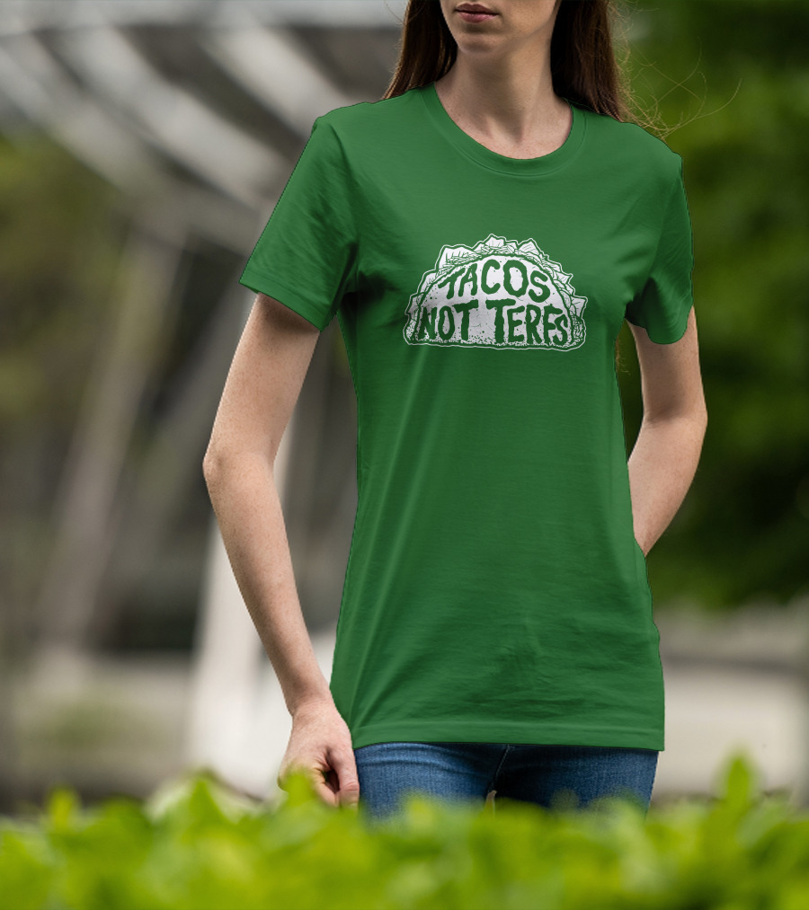 Dory Madness Tacos Not Terfs Green Background T-Shirt
