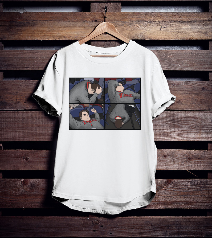 Wisconsin Sports Fan Meltdown Comic Strip Hank Lockwood T-Shirt