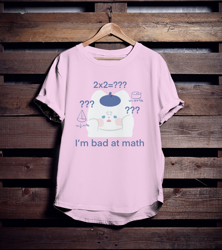 Maobabie Merch I'm Bad At Math Jennie Cat Confused By Math Equations T-Shirt