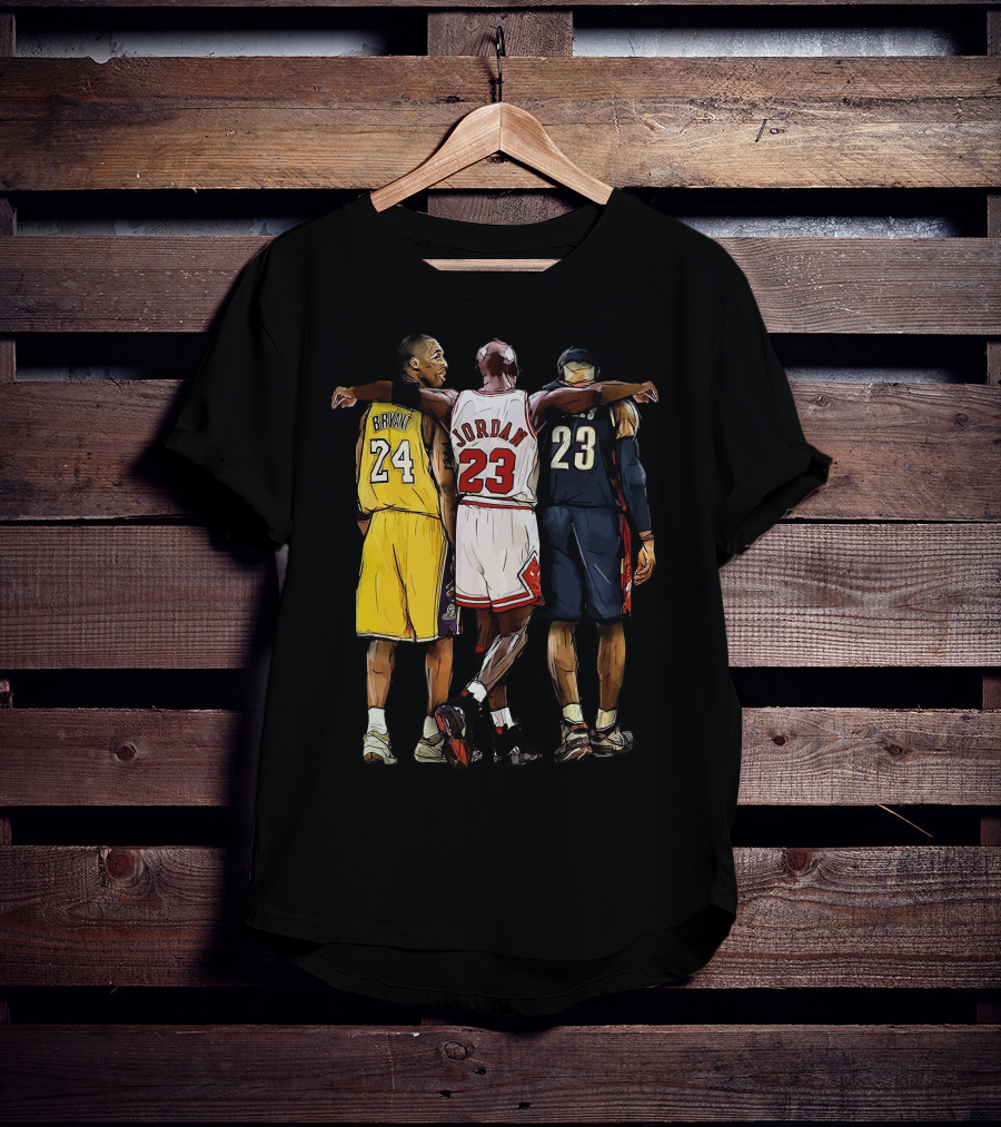 Kobe Bryant 24 Michael Jordan 23 LeBron James 23 GOAT Legendary Trio T-Shirt