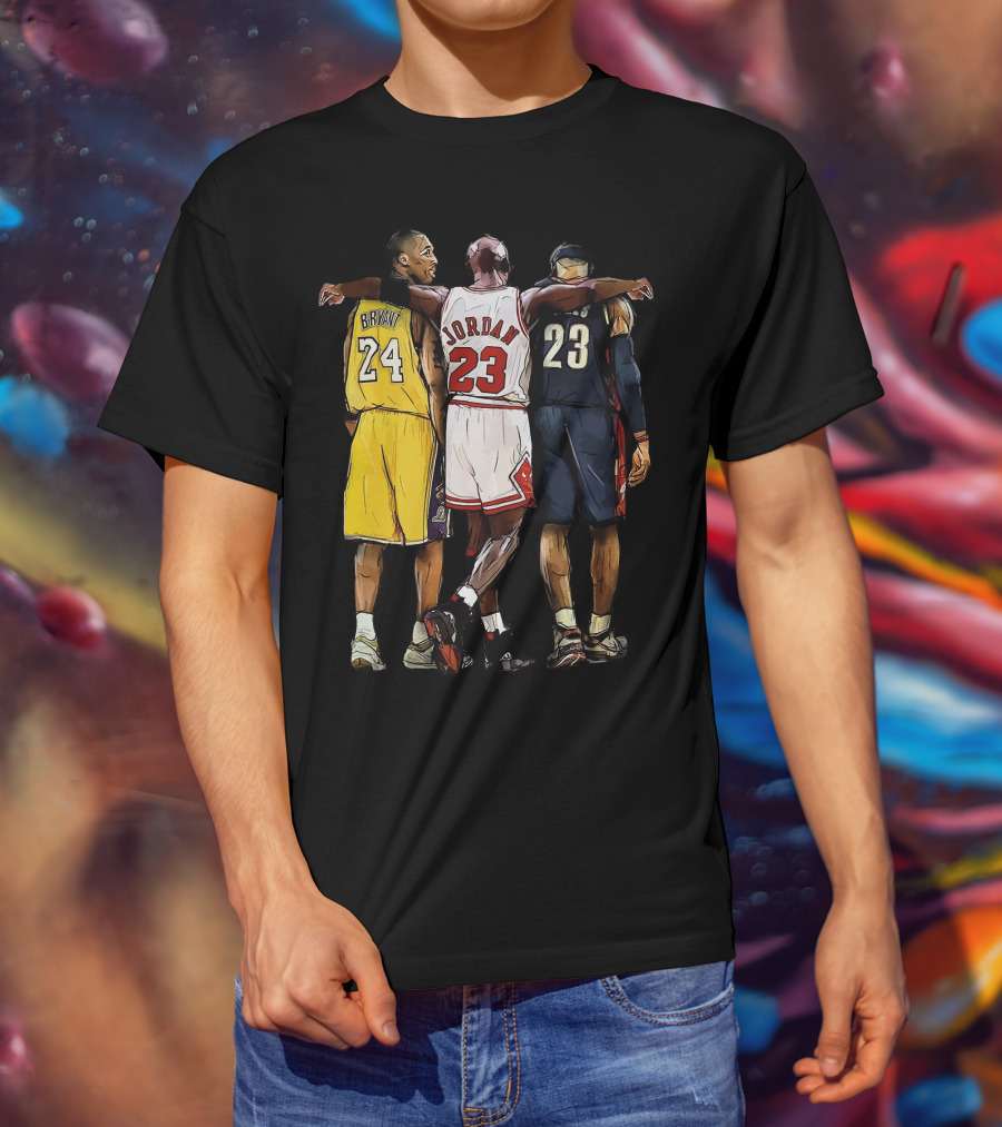 Kobe Bryant 24 Michael Jordan 23 LeBron James 23 GOAT Legendary Trio T-Shirt