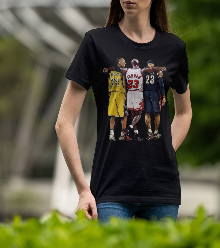 Kobe Bryant 24 Michael Jordan 23 LeBron James 23 GOAT Legendary Trio T-Shirt