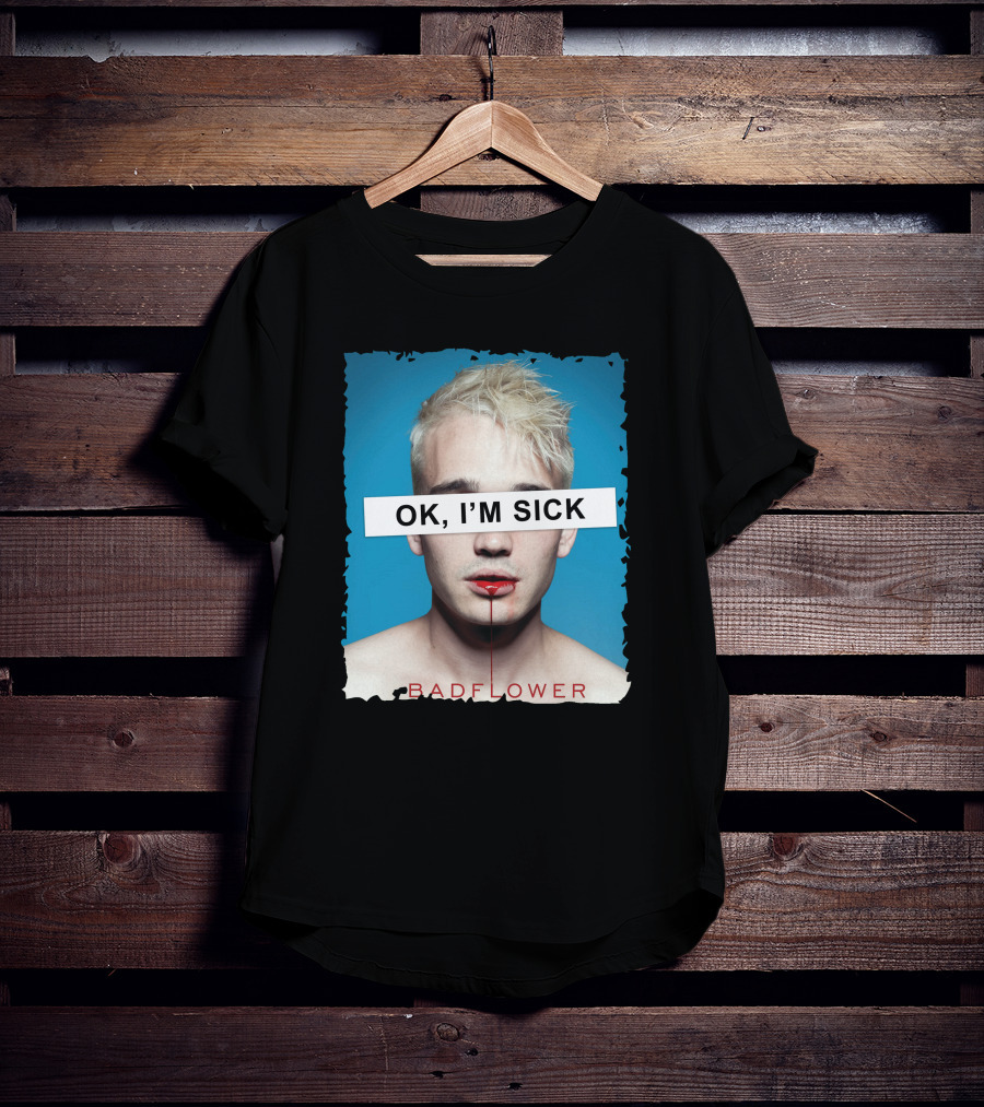 Badflower OK I'm Sick Album Art Distressed Blue Red T-Shirt
