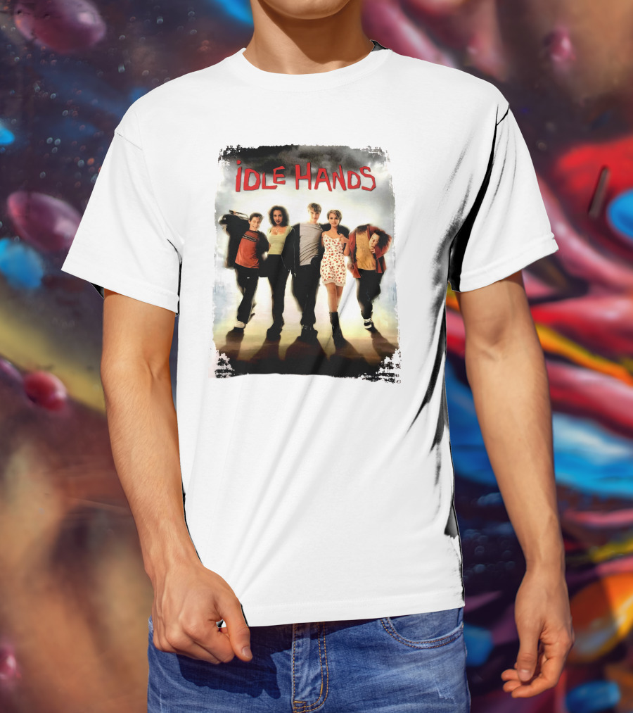 Idle Hands Seth Green Devon Sawa 1990s Halloween Horror Movie Cover T-Shirt