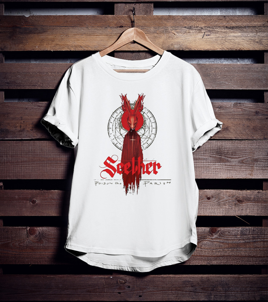 Seether Poison The Parish Red Hooded Figure With Geometric Circle T-Shirt