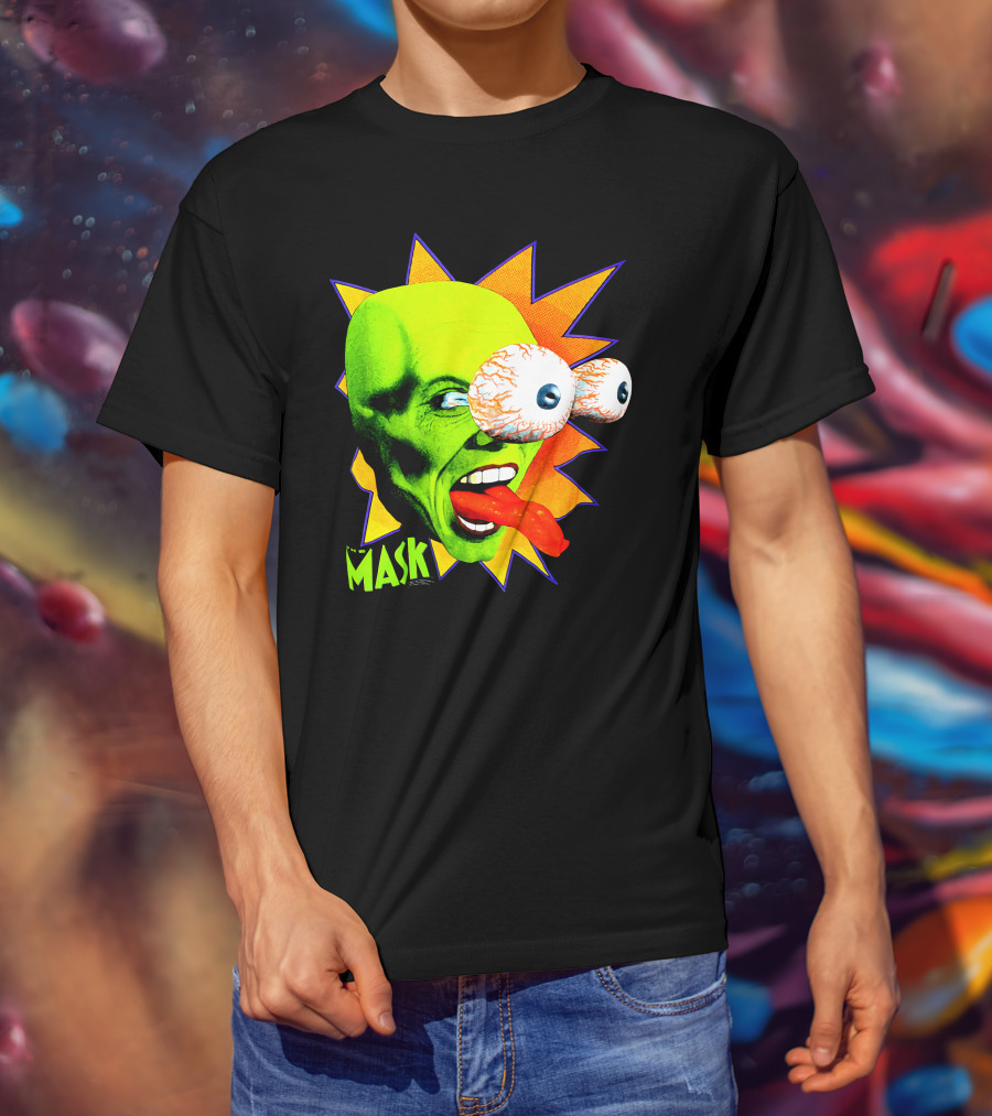 MASK Vintage Stanley Ipkiss Bug Eyes Scene Explosion T-Shirt
