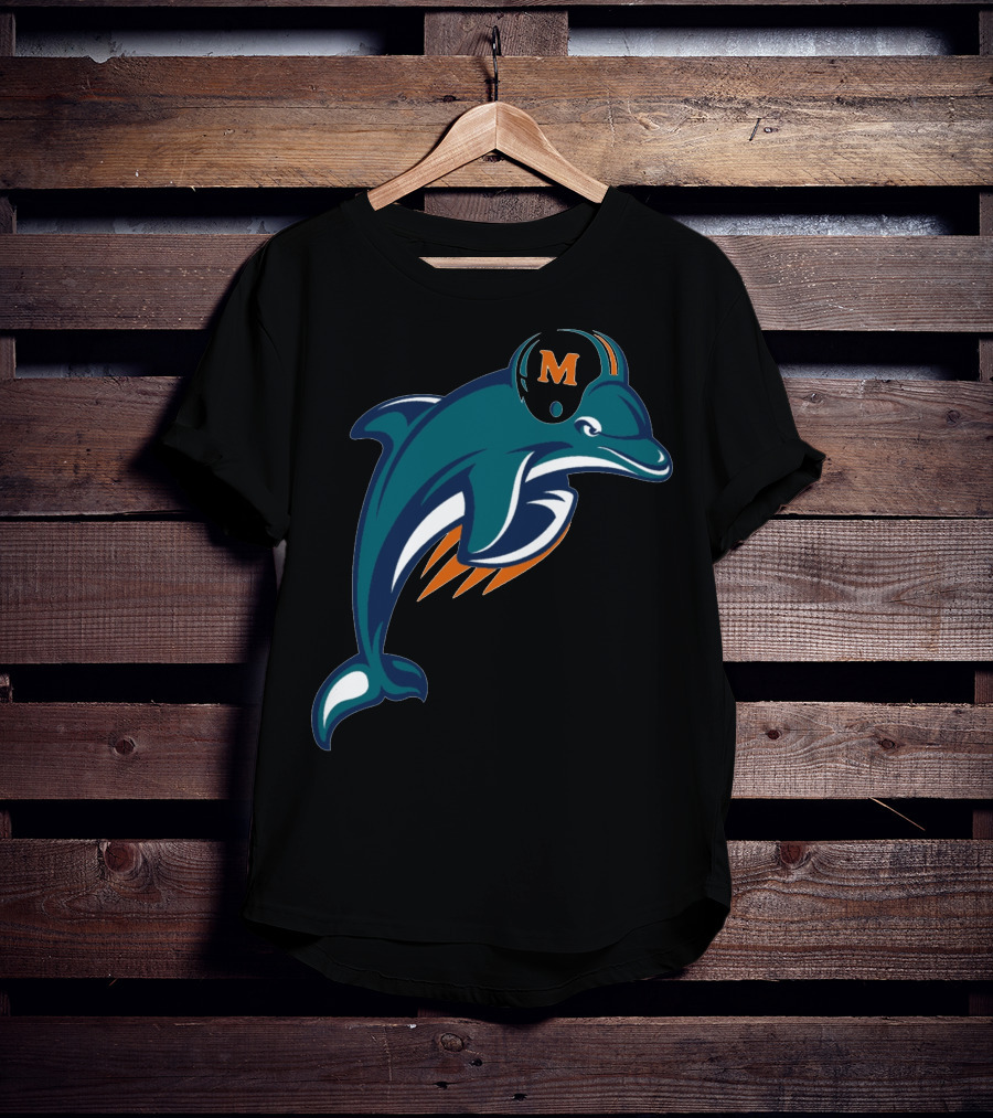 Miami Dolphins Football Team Logo With Helmet T-Shirt