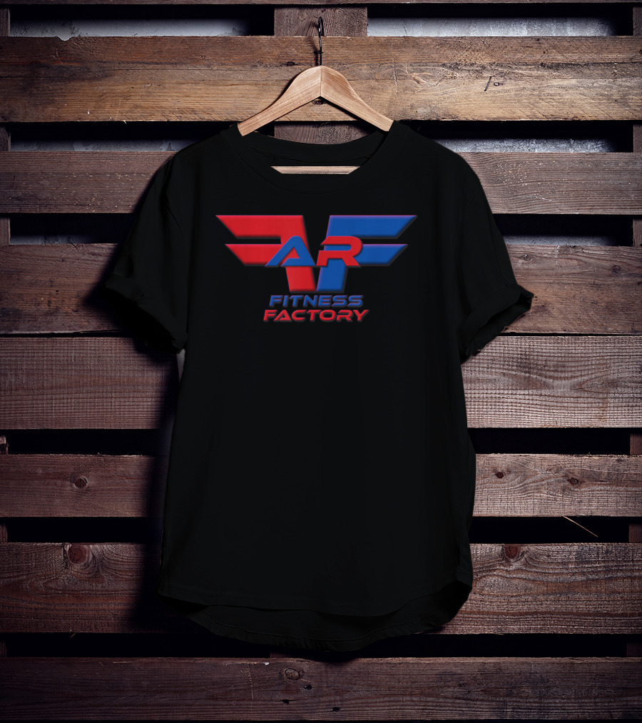 AR Fitness Factory Red And Blue Wings Emblem T-Shirt