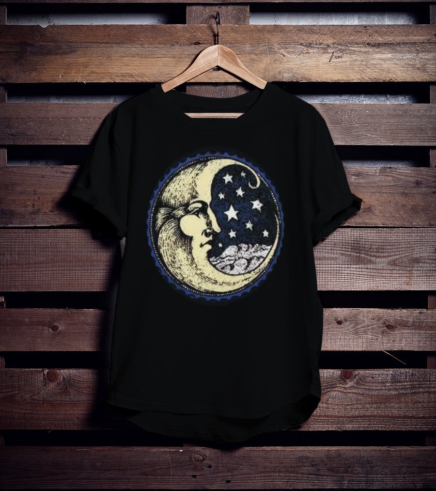 Vintage Celestial MoonMan With Stars And Face T-Shirt
