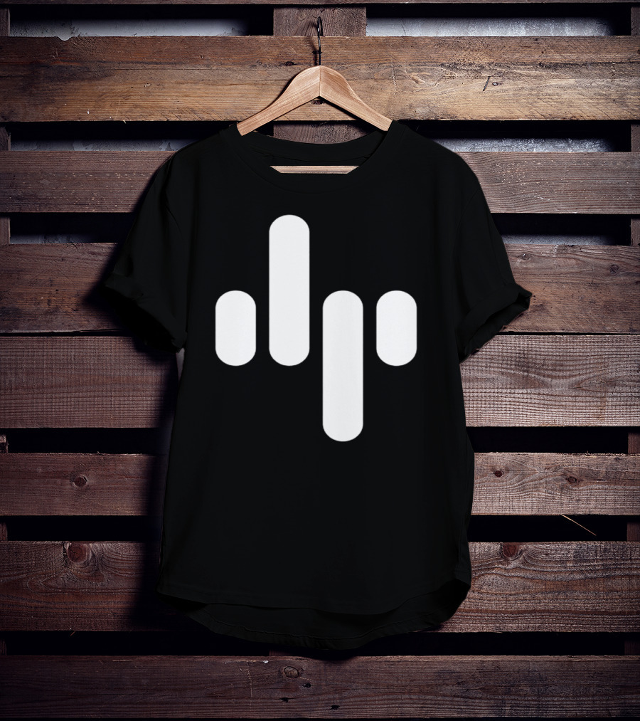 Animation Soundwave Icon White Bars T-Shirt