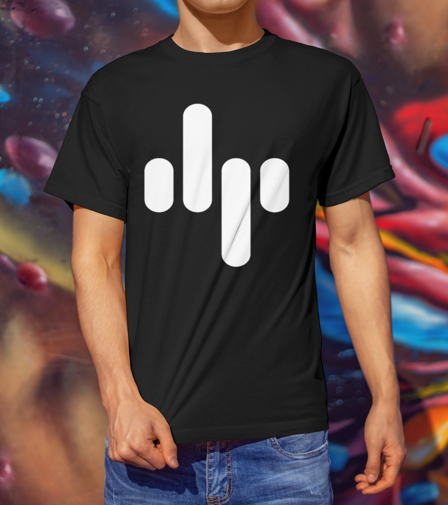 Animation Soundwave Icon White Bars T-Shirt