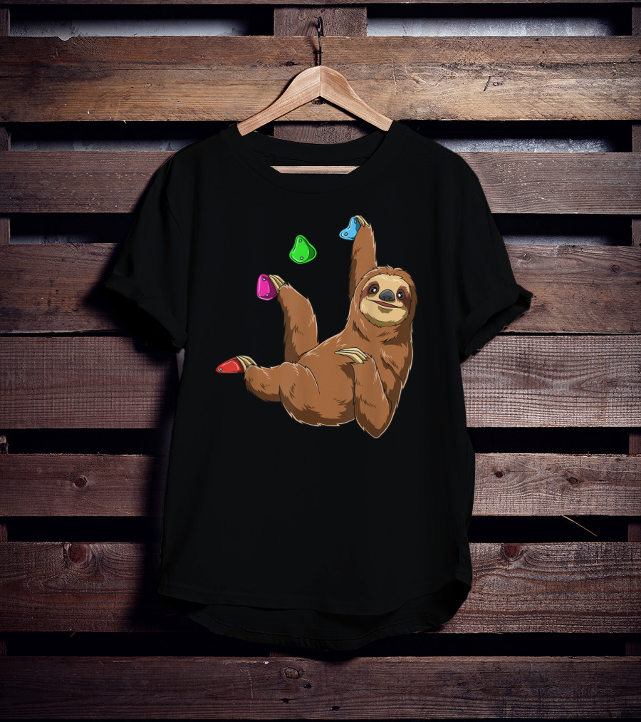 Chilled Sloth Climbing Bouldering Holds T-Shirt
