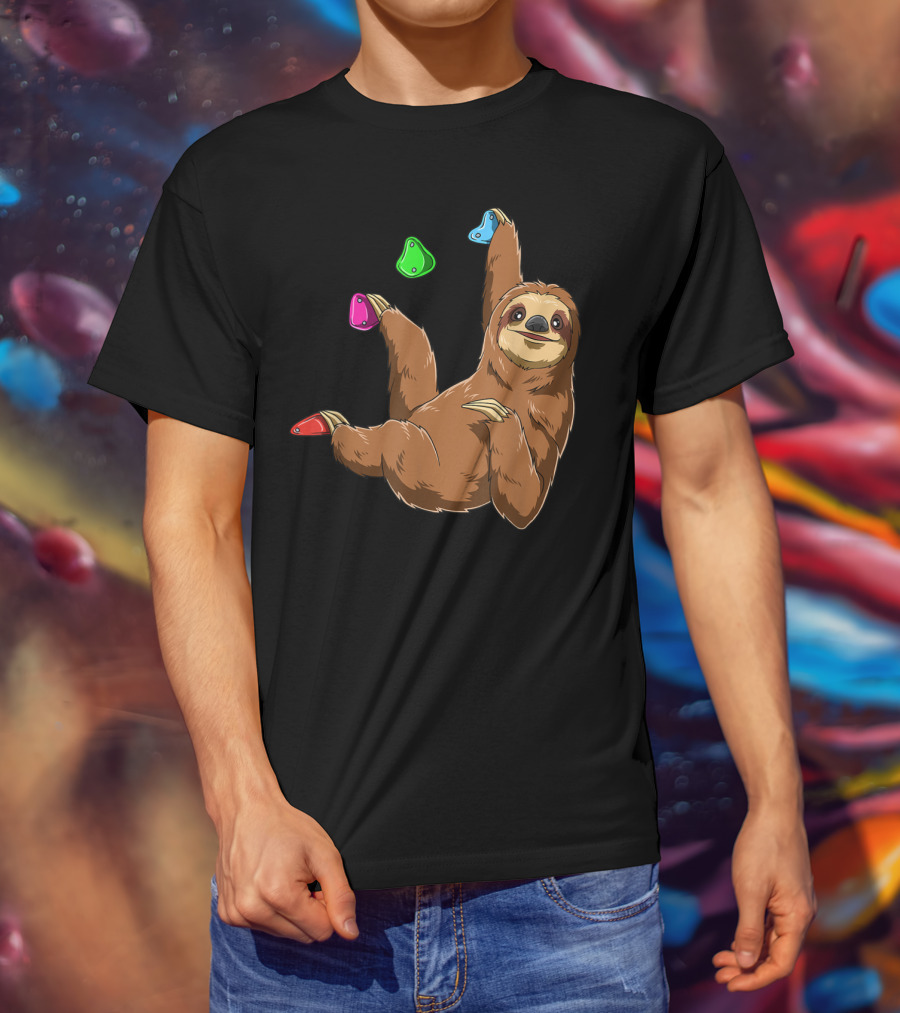 Chilled Sloth Climbing Bouldering Holds T-Shirt
