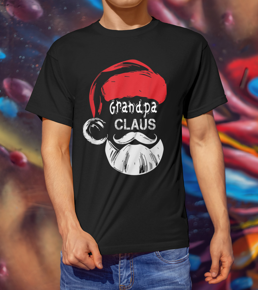 Grandpa Claus Christmas Grandpa Santa Beard Hat T-Shirt