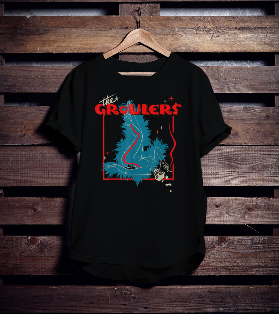 The Growlers Vintage Pop Music Art With Retro Figure And Star Accents T-Shirt