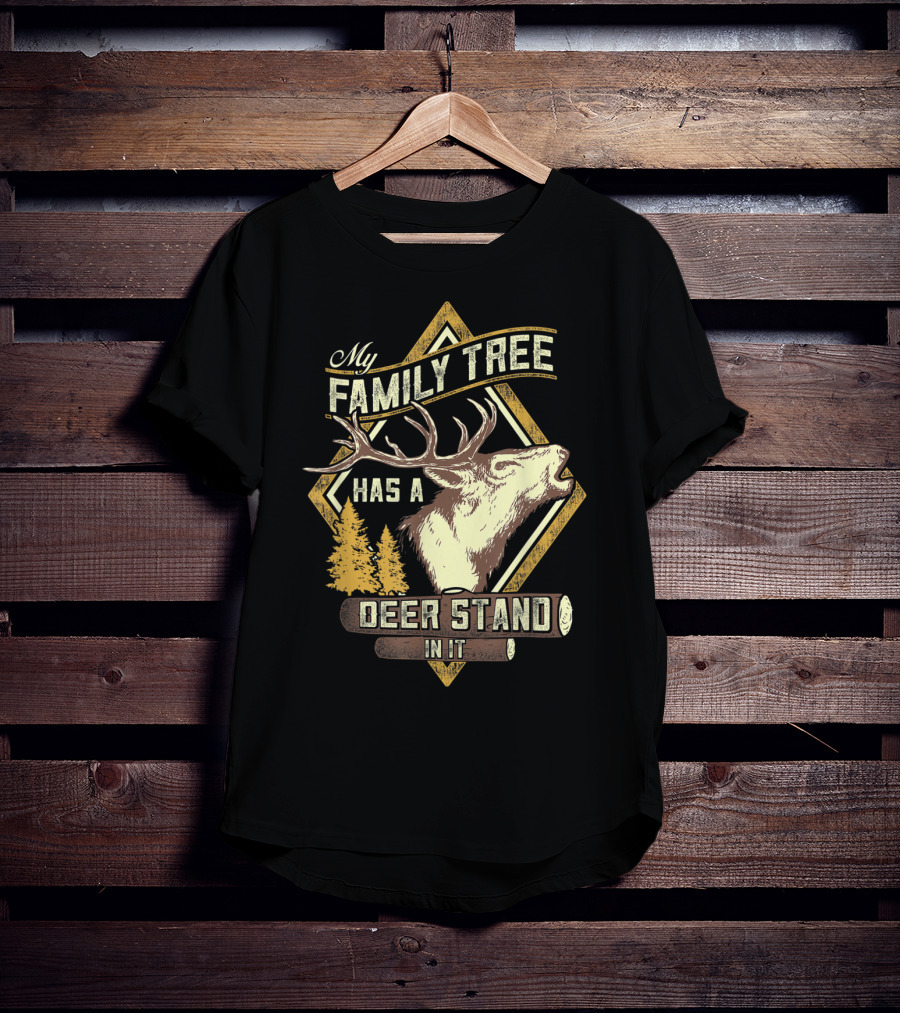 Family Tree Has A Deer Stand In It Deer Hunting T-Shirt