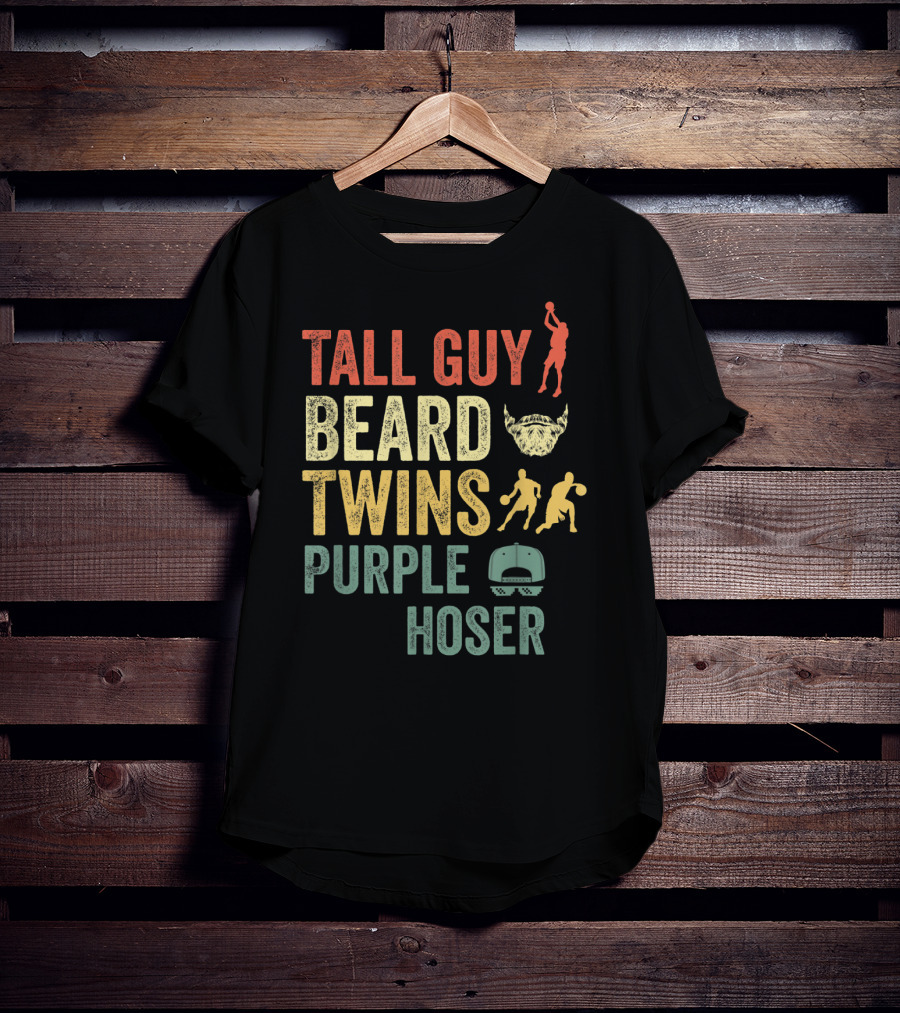 Perfect Dude Tall Guy Beard Twins Purple Hoser Basketball Cap T-Shirt