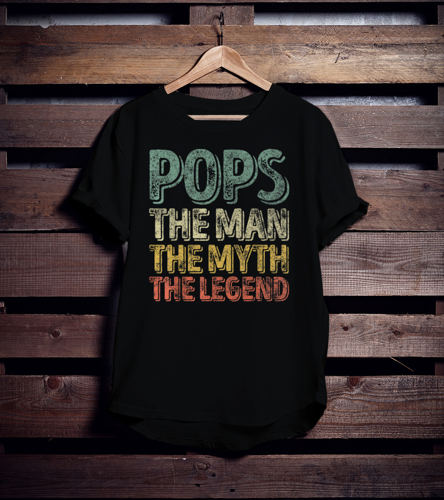 Pops The Man The Myth The Legend Christmas Papa T-Shirt