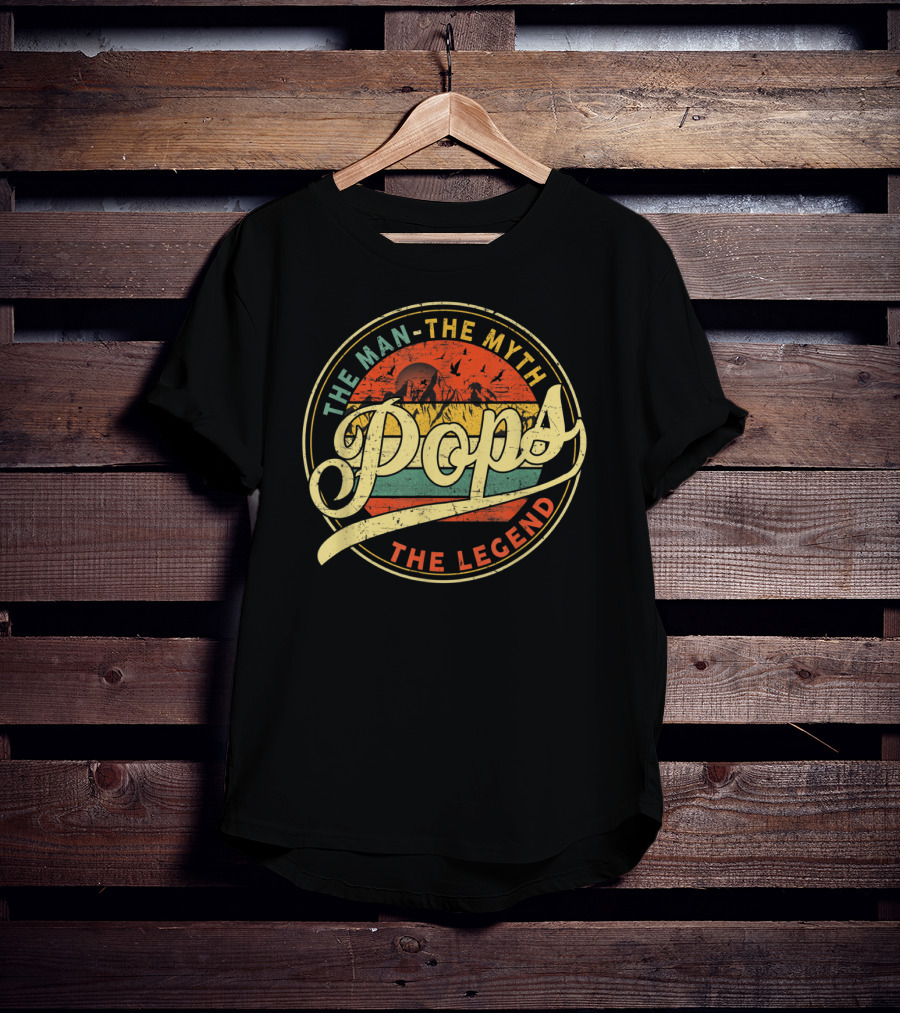 Pops The Man The Myth The Legend Vintage Grandpa Ideas T-Shirt