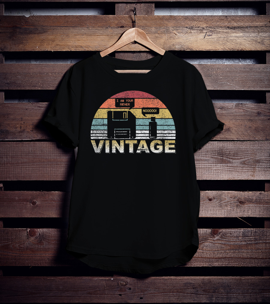 Vintage Floppy Disk I Am Your Father Nooooo Computer Geek Nerd T-Shirt