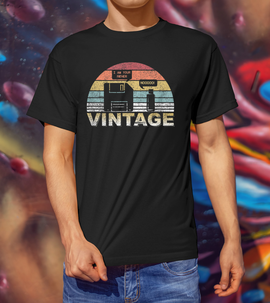 Vintage Floppy Disk I Am Your Father Nooooo Computer Geek Nerd T-Shirt